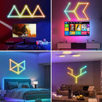 Phylosal Smart WiFi LED Wall Lights, 16M+ Color Dimmable Gaming Light Works with Alexa and Google Assistant, Music Sync, DIY and Timer Feature, RGB Light Bars for Gaming Room, Bedroom (9 Pcs,White)