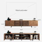 gaoyangjiaju Modern Walnut TV Console for 70 Inch Screen – Long 70.87” Media Unit with Grille Doors and Drawers, Great for Living Rooms & Bedrooms