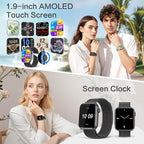 Smart Watches for Men Blood Pressure, DA GPT AI Waterproof Smartwatch, 1.9" AMOLED Display, 24/7 Heart Rate, Blood Oxygen, Stress Sleep Monitor, 123 Sports Fitness Tracker, Compatible Android and iOS