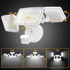Onforu 2 Pack 100W LED Security Lights Motion Sensor Outdoor, 9000LM Super Bright Flood Light Motion Detector, IP65 Waterproof Exterior Floodlight, 6000K Hardwired Wall Light (White)