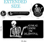 LIMKRIAN Ergonomic Mouse Pad with Wrist Rest Desk Mat Set, Skeleton Gaming Mouse Pads, Keyboard Mat Wrist Rest Cup Coaster, Funny Office Desk Accessories