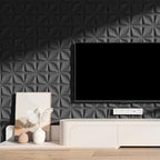 Art3d 100 Pack Decorative 3D Wall Panels, 97 Sq.Feet PVC Interior Wall Décor, 11.8"x11.8", Black