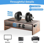 Marbrasse 16.5 Inch Monitor Stand, 2 Tier Computer Monitor Riser with Printer Shelf, Laptop Computer Screen Storage, Desktop Stand - Phone Holder & Cable Management (Vintage)