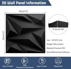 20 Pack 3D Textured Wall Panels – 12x12'' PVC Wall Coverings – Easy Install, Waterproof – Modern Accent Wall Decor for Living Room, Bedroom, Game Room – Covers 20 Sq.Ft.