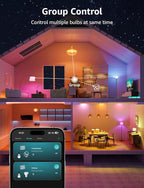 Lepro B3 AI Smart Light Bulbs - 1500LM 100W Equivalent A21 Bulb, WiFi & Bluetooth RGBWW Color Changing, Works with Alexa & Google Assistant, AI Voice Control by App, Music Sync, 2.4GHz Only (2 Pack)