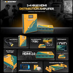 AVMATRIX SD1242-4K 1 in 4 Out Distribution HDMI Signal Splitter Converter with 4xHDMI Output,1xHDMI Input,Support Signals up to up to 4K 60hz
