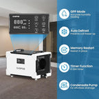 CADPXS Crawlspace Dehumidifier with Pump and Drain Hose, 145 Pints Commercial-Grade Dehumidifier for Crawl Spaces, Basements, Industrial and Water Damage Use, Large Capacity, Auto Defrost, cETL