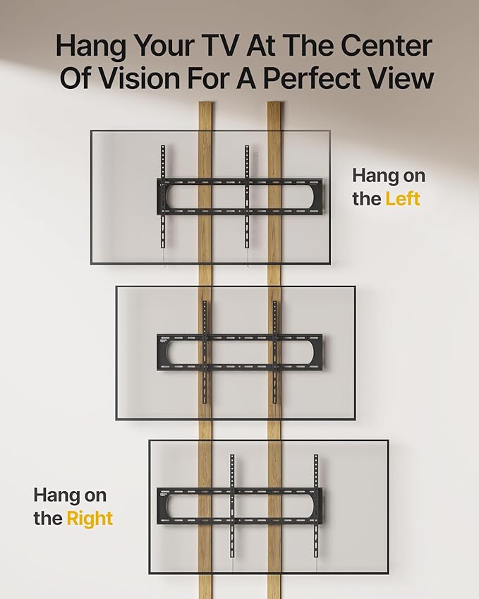 monTEK Heavy Duty Fixed TV Wall Mount Bracket for 60–120" Flat & Curved TVs up to 300lbs, 4× Load Tested, Ultra Slim 1.3" Low Profile, Max VESA 900x600, Quick-Release Lock, Fits 16"/18"/24" Wood Studs