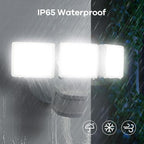 OREiN 42W 6500LM Motion Sensor Outdoor Flood Light, Hardwired LED Security Light, 4 Lighting Modes, Dual PIR 240° Detection, Dusk to Dawn, IP65 Weatherproof for Garage, Driveway, Backyard, Farm