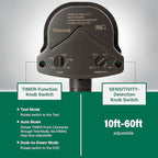 TREEWELL 240-Degree Replacement Motion Detector, Adjustable Time & Detection Sensitiity Up to 60 Feet Range, 3 Working Modes Pir Motion Sensor for Security Floodlight, Brown, UL Listed