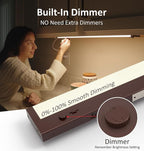 Leetdud Under Cabinet Lights Plug in or Hardwired Built-in Dimmer, 16 Inch 8W, 5CCT 2700K-5000K, Linkable Undercounter Lighting for Kitchen, ETL Dimmable LED Undercabient Light Fixture, Bronze