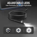 Dual Lens Endoscope Camera with Light, Teslong 4.5" HD Snake Borescope Inspection Camera, 0.2inch Automotive Scope Camera with Flexible Cable, Industrial Fiber Optic for Engine Mechanic(5FT)