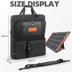 Padded Solar Panel Carrying Case Compatible with Jackery SolarSaga 100W 100X 200W,Travel Solar Panel Storage Bag Fits for ZOUPW 100W 110w 200w with Multi-Pockets & Shoulder Strap