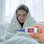 FDK Large LCD Screen Digital Thermometer for Fever, 10 Seconds Fast & Accurate Readings, Large LCD Dual Color Backlight Flexible Tip Ideal for Adults Kids and Babies FSA