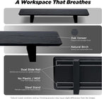 ULTRARM Moodular Wooden Monitor Stand 33.4” (85cm) Desk Organizer with Metal Slide Rails for Drawer, Tray, Laptop, Tablet, Phone & Headphones Customizable Riser for Organized Workspace Black MS85-B