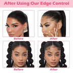 Goiple Edge Control Wax for Women Strong Hold Non-greasy Edge Smoother Strawberry Scent Edge Control Wax + Edge Scarf + Hair Bonnet, Pink