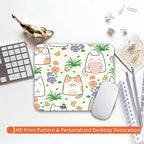 Armanza Square Mouse Pad Cute Cat, Personalized Premium-Textured Custom Mouse Mat Design, Washable Mousepad Cloth, Non-Slip Rubber Base Computer Mouse Pads for Wireless Mouse