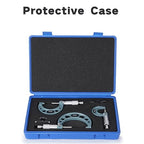 REXBETI 3Pcs Outside Micrometer Set, 0-3" Machinist Micrometer, Ultra-Precision Carbide Tipped Measuring Tool Set, 0.001" Graduation, +/-0.0001" Accuracy, Protective Case