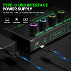 Riworal 4 Channels Headphone Amplifier with 3.5mm/6.35mm/ TRS Jack Input for Dj Mixer Amps Splitter with 8 Output Ports Separate Volume Control Output for Speaker Or Monitor Headphone