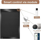 LEXEN Smart Bottom Up Honeycomb Shades WiFi Enabled Motorized Cellular Blinds Works with Alexa/Google Home Easy Install Blackout Honeycomb Blinds with Aluminum Frame Customize Size-White(Black Frame)