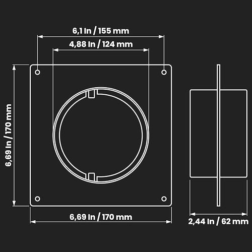 5" Inch Duct Connector Flange - Plastic Straight Pipe Flange for Heating Cooling - Inlet Outlet Ventilation System - Ducting Coupling Wall Plate - Assembly Joint (125mm)
