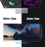 EOBKLAX Fantasy Landscape Large Gaming Mouse Pad,Waterproof Desk Mat for Desktop,Non-Slip Rubber Base Mousepad with Stitched Edges for Laptop Office and Home 35.4X15.7 Inch
