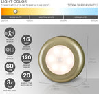 STAR-SPANGLED 3 Pack 2.8” Motion Sensor Lights Indoor AAA Battery Operated, Stick on LED Puck Light for Stairs, Under Cabinet, Closet (Golden, Warm White)