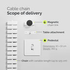 VALU Cable Management Spine – 49 Inch Cable Organizer for Standing & Fixed Desks – Sturdy & Flexible with Magnetic Link – Cord Management System Under Desk with Steel Base & Non-Slip Pads