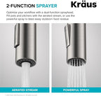 KRAUS Oletto Single Handle Pull Down Kitchen Faucet with QuickDock Top Mount Installation Assembly in Chrome, KPF-2620CH