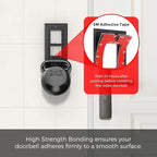 No-Drill Adhesive Mount Ring Video Doorbell Wired 5AT3T5 Apartment Rental Strong Tape Damage-Free Install Outdoor Brick Wall Metal Door Holder Bracket
