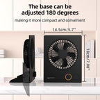 Small Desk Fan,VEMONT USB Table Fan,5000mAh Rechargeable Battery Fan,180°Tilt Folding Personal Portable Fan with Remote Control,Stepless Speed Strong Wind, Silent Hanging Fans for Home Office Desktop