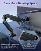 MOUNTUP Heavy Duty Single Monitor Arm for 42 40 39 34 32 27Inch Screens, Monitor Stand for Desk Supports 4.4-33 lbs, Height Adjustable Ultrawide Monitors Mount with C-Clamp & Grommet Base