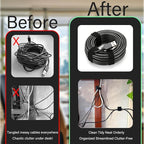 Under Desk Cable Management, Adjustable Hook and Loop Cord Ties, Reusable Wire Organizer, Low-Profile Cable Hider for Cord Management System (20)