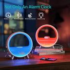 MOMILLA Sunrise Alarm Clock with Wireless Charging Station, Bluetooth Speaker, White Noise Sound Machine, Night Lights Table Lamp, Alarm Clocks for Heavy Sleepers Bedrooms Kids/Baby/Adults
