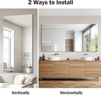 CILIBER Frameless Mirror, 30x60 Inch Large Bathroom Mirrors for Wall, Upgraded Shatterproof Rectangle Vanity Mirror Over Sink with Polished Edge for Bathroom,Bedroom,Living Room and Entryway