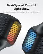 Soundcore Boom 2 by Anker, Outdoor Speaker, 80W, Subwoofer, BassUp 2.0, 24H Playtime, IPX7 Waterproof, Floatable, RGB Lights, USB-C, Custom EQ, Bluetooth 5.3, Portable for Camping and Beach - Black