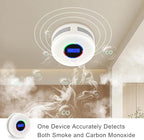 10-Year Battery Smoke and Carbon Monoxide Detector, 2-in-1 Smoke CO Alarm with Digital Display, Reliable Fire and CO Alarm for Home, Bedroom, Kitchen (4 Pack)