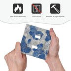 Bvtewkhz Abstract Blue Marble Plant Leaves 2 Gang Double Toggle Decorative Light Switch Covers Electrical Faceplate Switch Plates for Bathroom Kitchen Home
