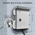 Outdoor Electrical Box, Cold-Rolled Steel Plate, Aluminum Alloy Back Beam, One-Piece Ventilation Design, IP65 Waterproof, Wall/Pole Mounted (15.7" x 11.8" x 7.5")