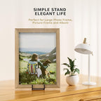 IPAME 4 Pack 8 Inch Large Plate Stands for Display - Metal Square Wire Plate Holder Display Stand + Picture Stand for Book, Platter, Plaque, Photo Easel