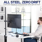 VIVO Extra Tall Single Monitor Desk Mount, 39 inch Pole VESA Stand for 13 to 32 inch Screens and up to 38 inch Ultrawides, Holds 22 lbs, Black, STAND-V011
