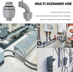 1/2 inch Liquid Tight Connector PVC Flexible Conduit Connector UL Listed Liquid Tight Connector Non-Metallic Electrical Conduit Fittings 30 Pack (15 pcs 180D/15 pcs 90D)