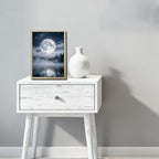 URVIP LED Glowing Photo Frame, 3D Starry-Sky Moon Lake Misty Forest Wall Art, 9x12 Inches Dimmable Light Up Light Painting for Bedroom, Unique Aesthetic Decor, Great Birthday Gift for Women Men