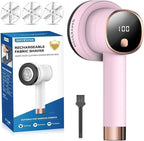 Smyeviva Rechargeable Fabric Shaver for Clothes: 6-Leaf Blades & 3 Speeds to Remove Pilling, Fuzz & Lint Balls - with LED Display, Portable Electric Lint Remover for Sweater, Couch, Blanket, Furniture