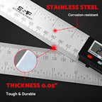 Digital Angle Finder Tool for Woodworking 7 inch / 200 mm, Stainless Steel with Case, Digital Protractor Angle Finder for Measurement by S&F STEAD & FAST
