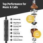 Symphonized Premium Wooden iPhone Earphones Wired (USB C) Deep Bass Sound, 3D Sound, Microphone Volume Control, 90% Noise Cancelling for Type C Devices. Earphones for iPhone 15 to 17 & Android (Black)