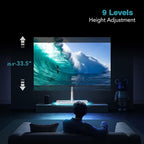 LLDEPLL Universal TV Stand Tabletop TV Mount with Power Outlet for 50-90 Inch OLED LED Monitors, 9 Levels Height Adjustment, Ambient Lighting on The Bottom Holds up to 150lbs, White Max Vesa 600x400mm