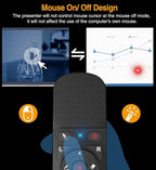 Presentation Remote with Air Mouse Function, Wireless Presenter Clicker RF 2.4GHz USB Laser Pointer Presenter Control PowerPoint Presentation Clicker for Mac, Laptop, Computer