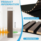 Art3d 1-Pack Acoustic Wood Slat Wall Panel with Roll-Flat Design - 95.3 x 23.8 Inch Sound Absorbing Panels for Living Room Columns Corridor Curved Wall Decor, Walnut