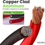 GEARit 4 Gauge Wire (50ft Each - Black/Blue Translucent) Copper Clad Aluminum CCA - Primary Automotive Wire Power/Ground, Battery Cable, Car Audio Speaker, RV Trailer, Amp, Electrical 4ga AWG 50 Feet